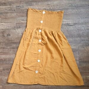 Derek Heart Mustard Yellow Strapless Top Size Medium